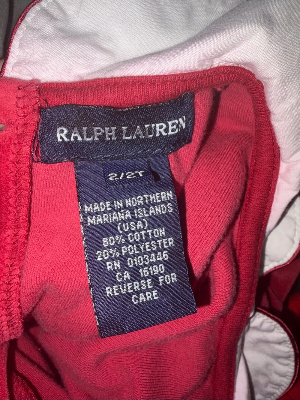 Ralph Lauren Red Velvet Dress with White Peter Pan Collar